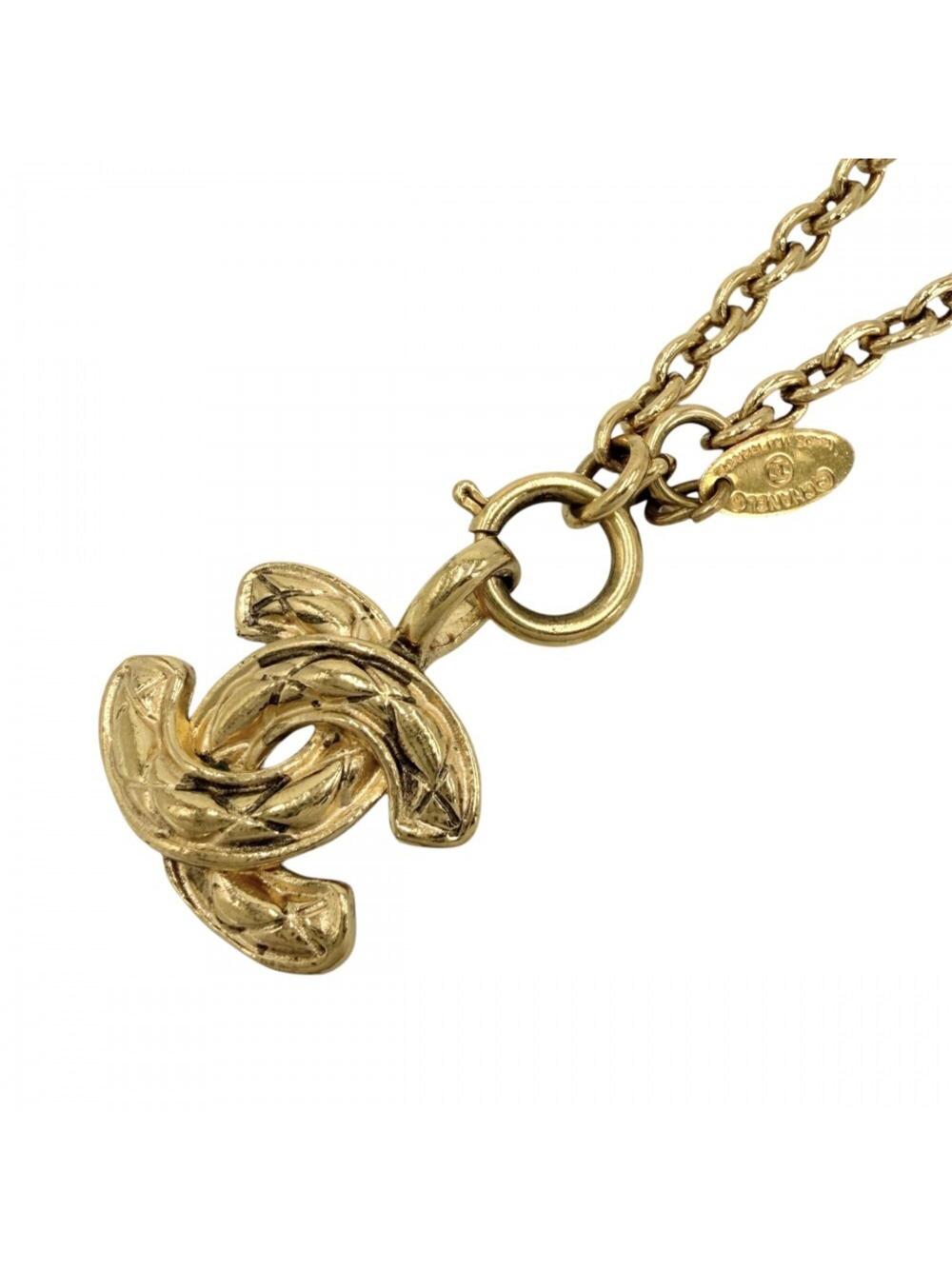 Chanel Cc Logo Pendant Necklace Metal #347226C94B